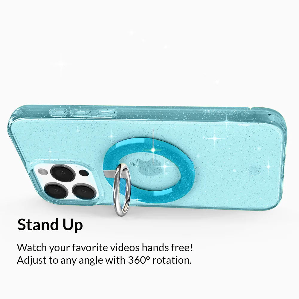 Blue Stardust Glitter MagSafe Grip Ring - Image 4