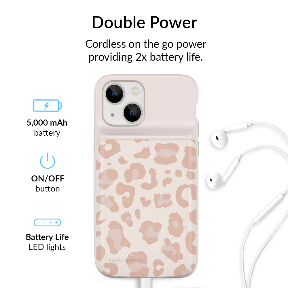 Blush Leopard iPhone Charging Case - Image 68