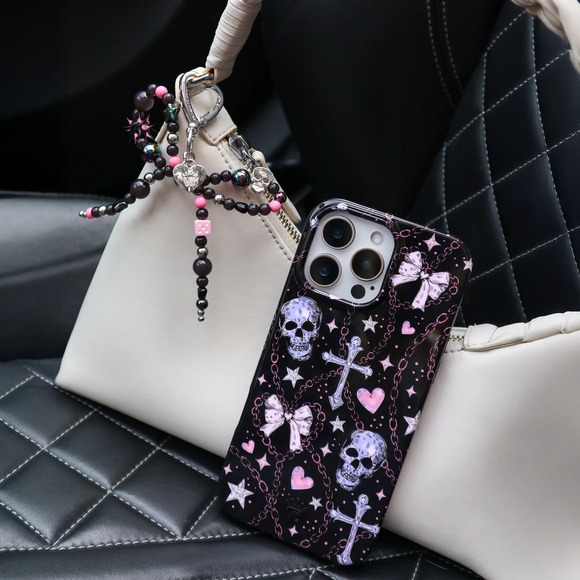 Gothic Bow Bag Charm - Image 2