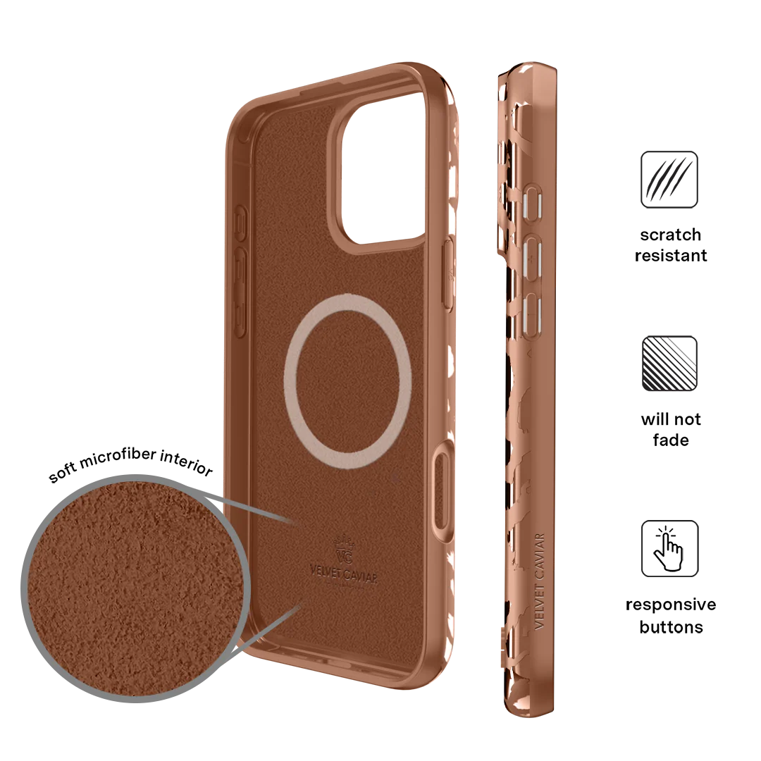 Bronze Chrome Leopard iPhone Case - Image 101