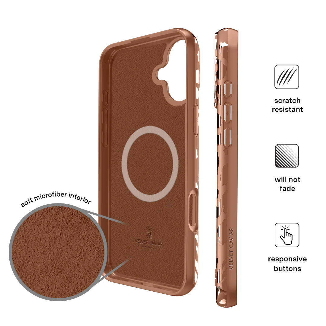 Bronze Chrome Leopard iPhone Case - Image 111