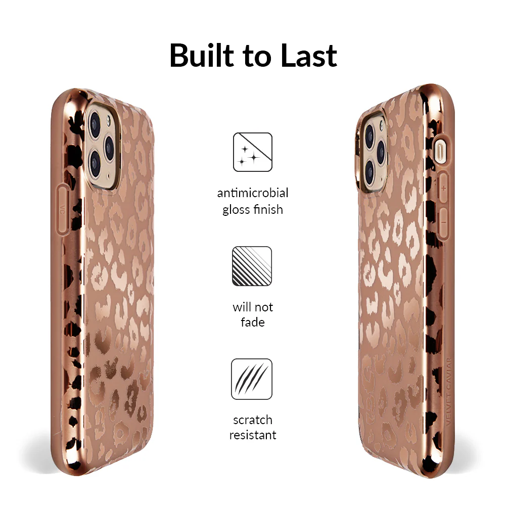 Bronze Chrome Leopard iPhone Case - Image 69
