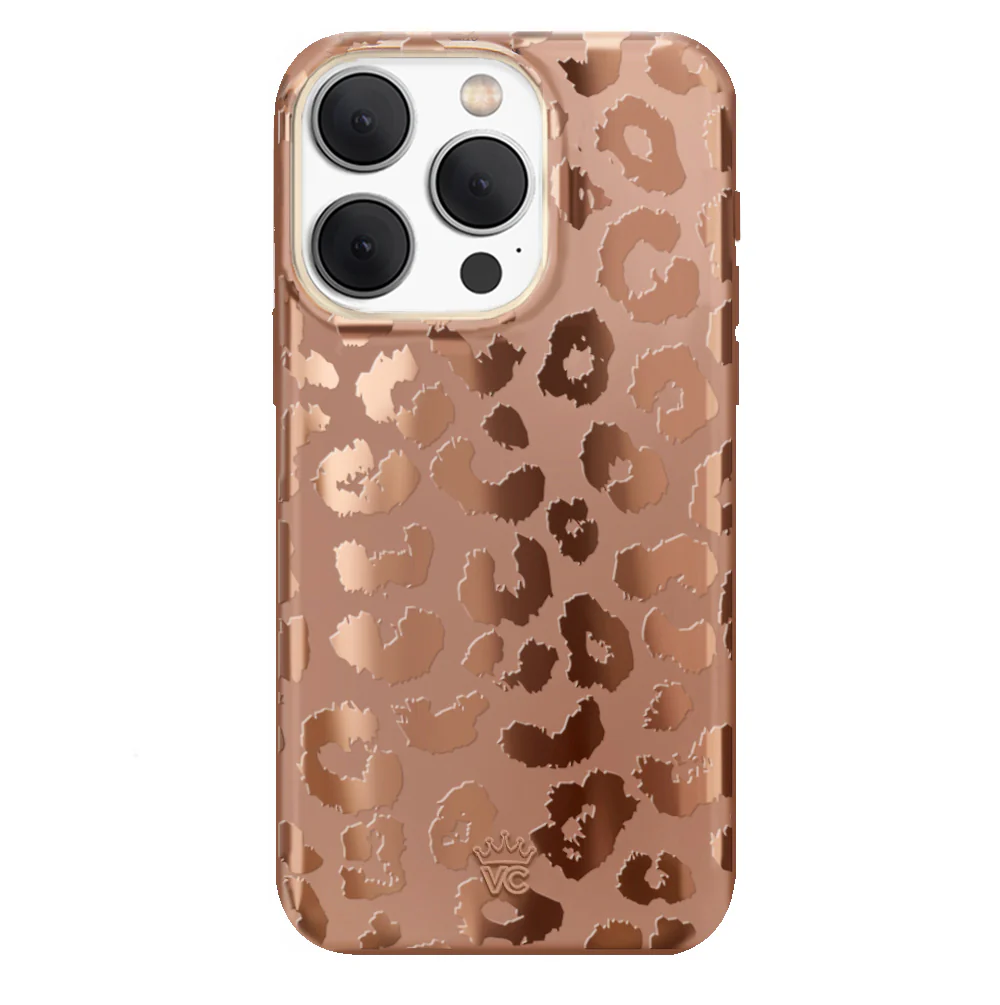 Bronze Chrome Leopard iPhone Case - Image 87