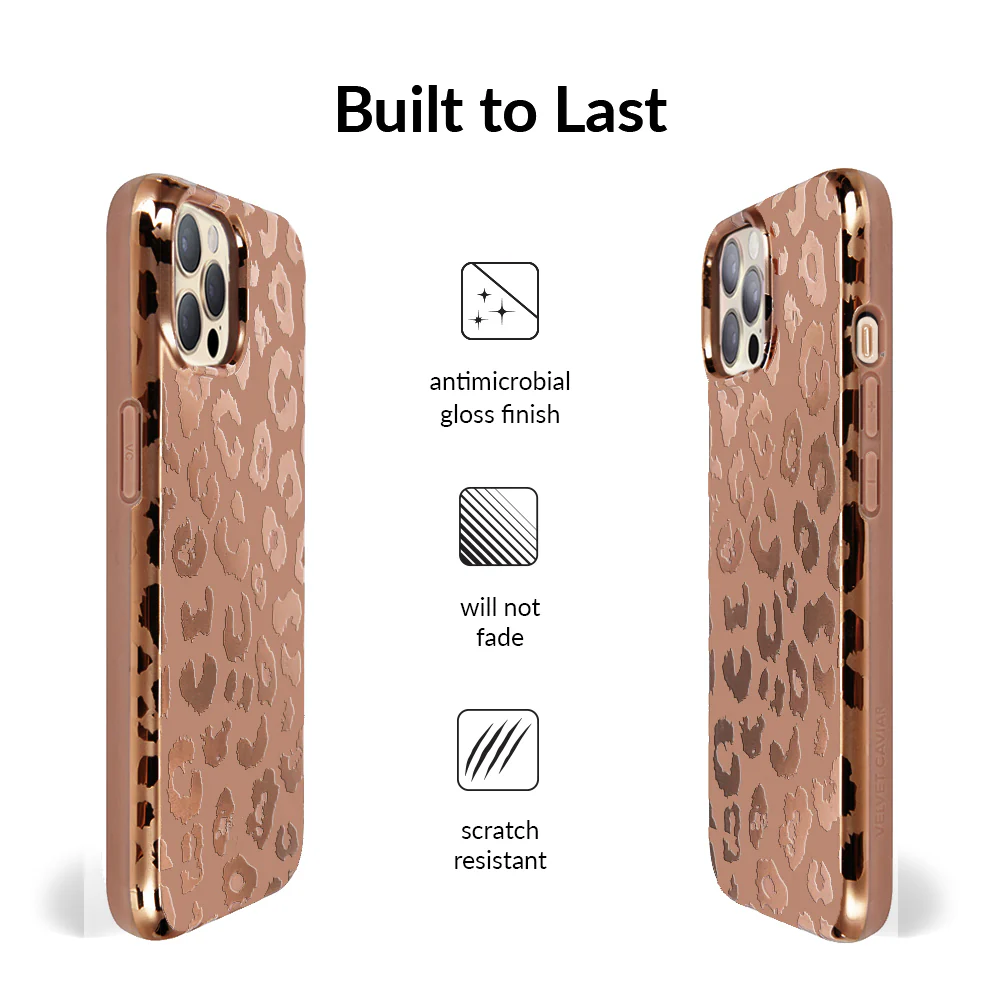 Bronze Chrome Leopard iPhone Case - Image 9