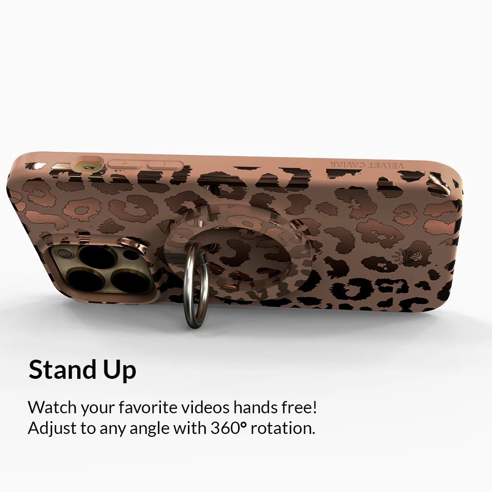 Bronze Chrome Leopard MagSafe Grip Ring - Image 4