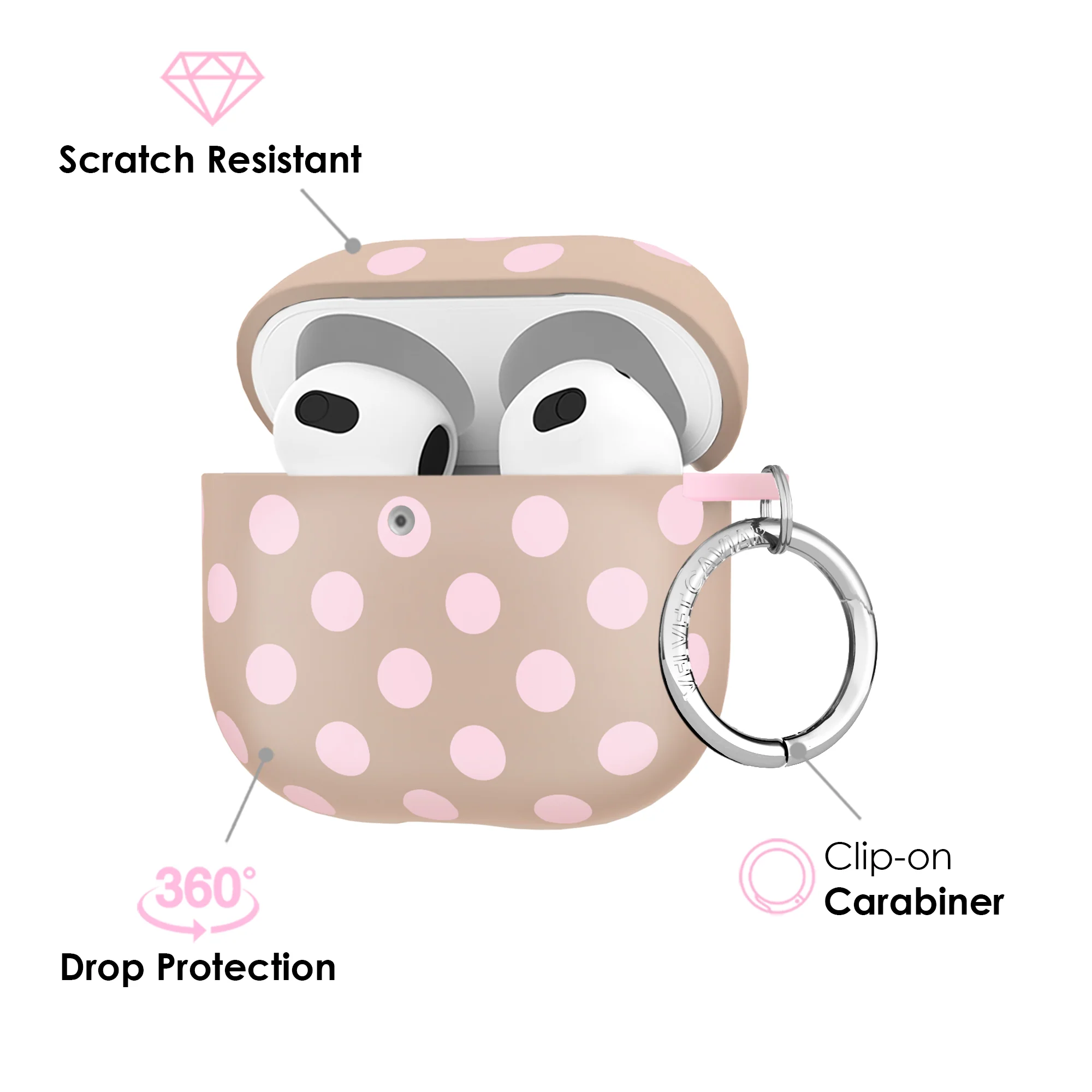 Brown Sugar Polka Dot AirPod Case - Image 13