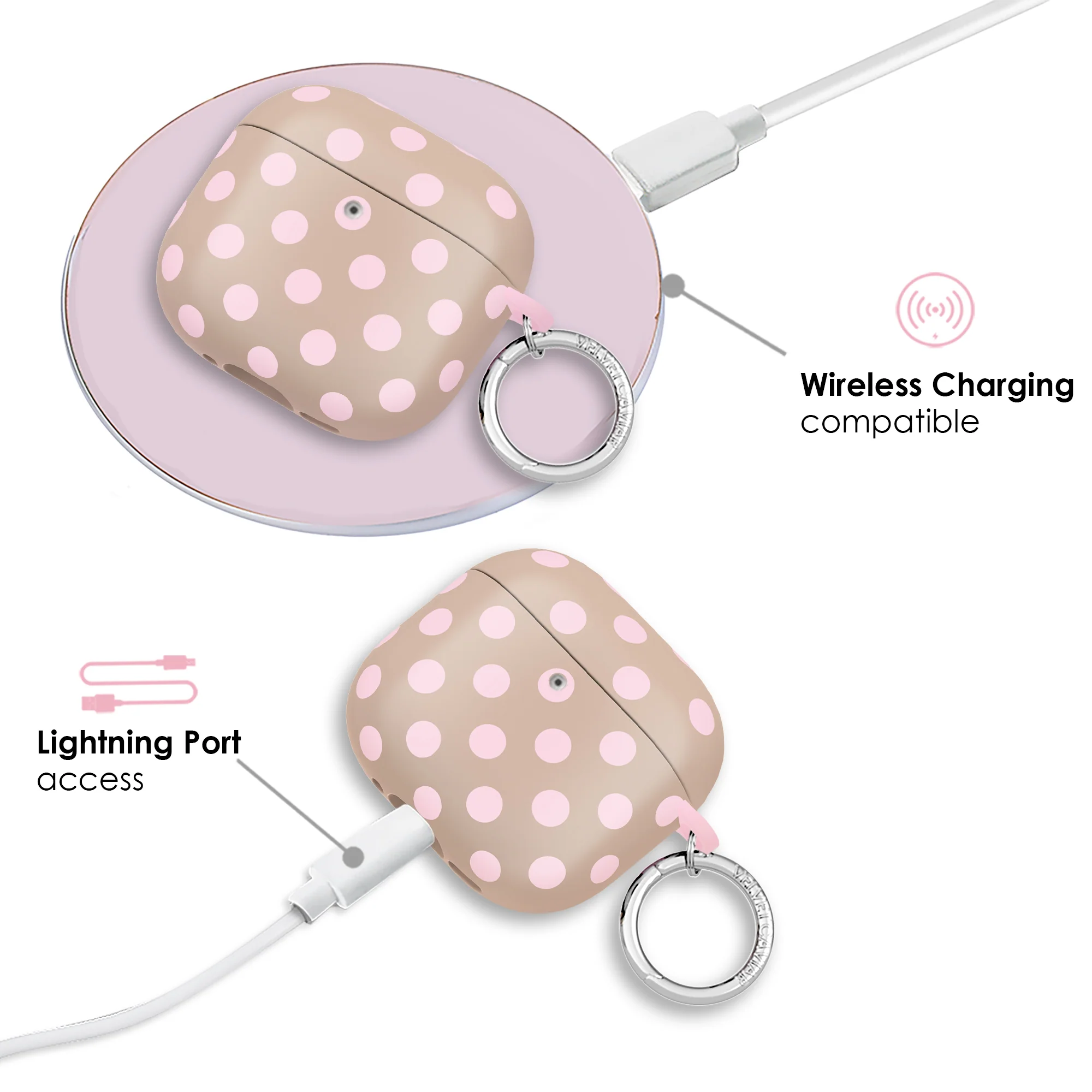 Brown Sugar Polka Dot AirPod Case - Image 14
