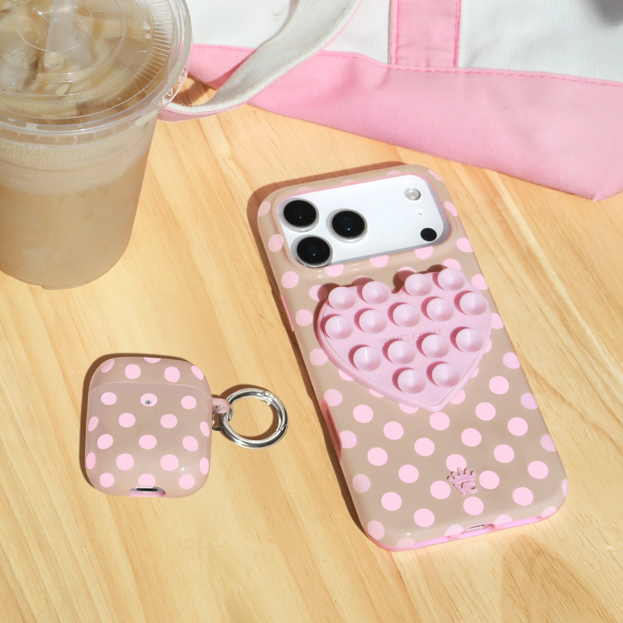Brown Sugar Polka Dot AirPod Case - Image 2
