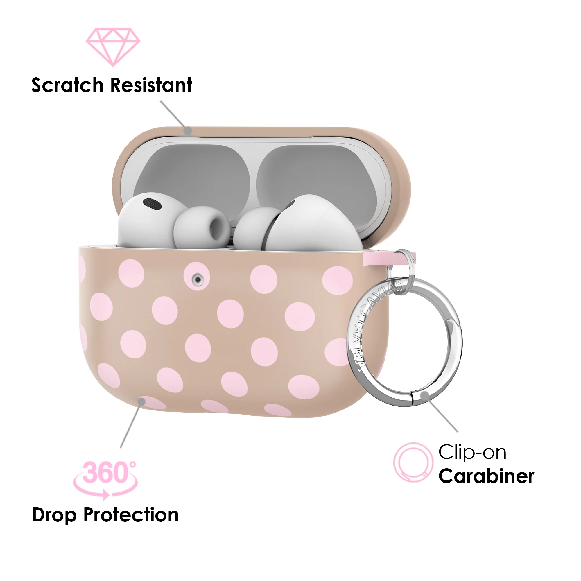 Brown Sugar Polka Dot AirPod Case - Image 23