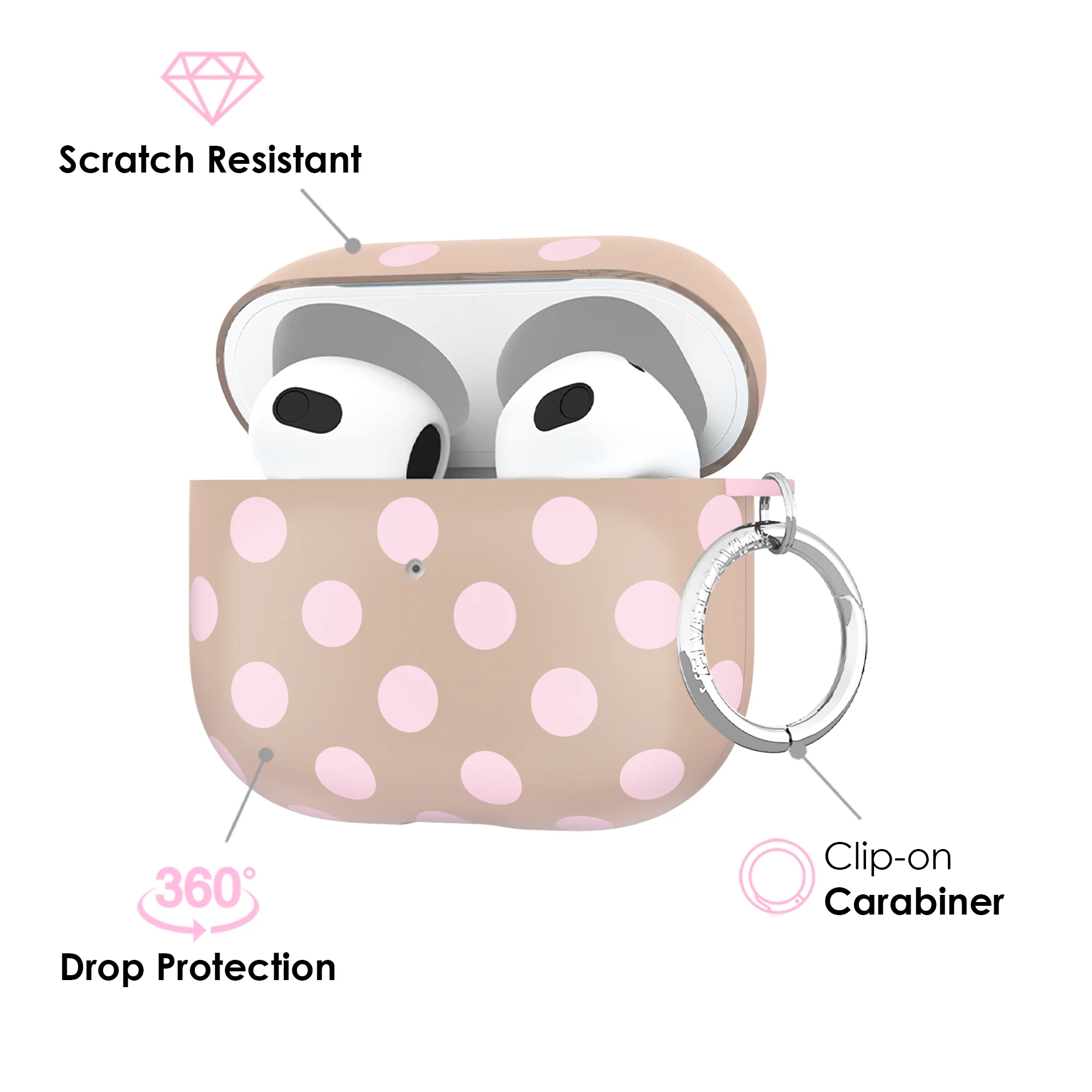 Brown Sugar Polka Dot AirPod Case - Image 8
