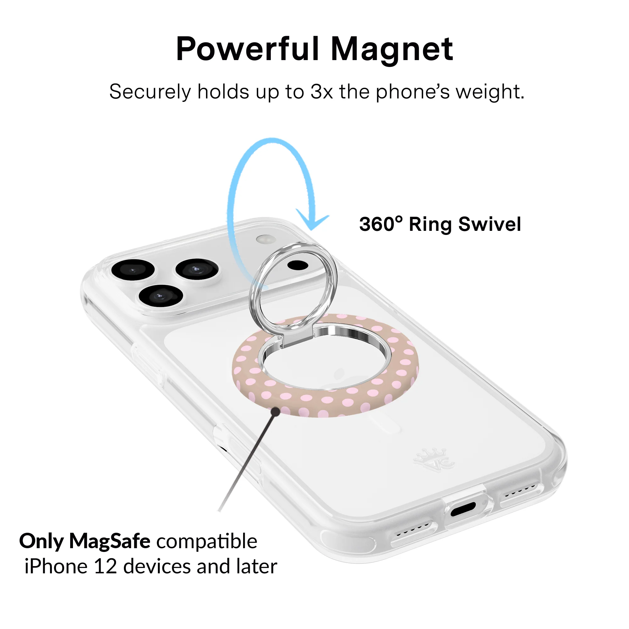 Brown Sugar Polka Dot MagSafe Grip Ring - Image 3