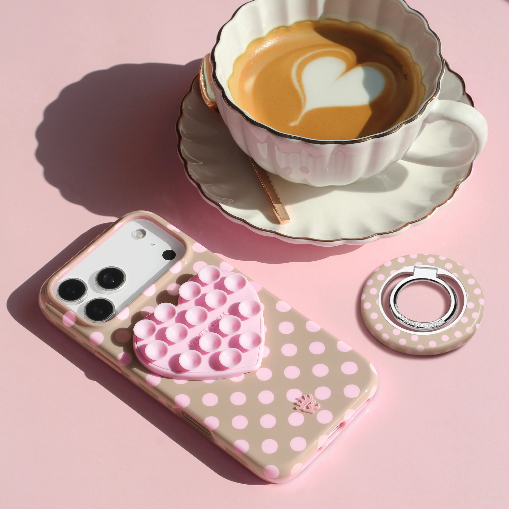 Brown Sugar Polka Dot MagSafe Grip Ring - Image 6