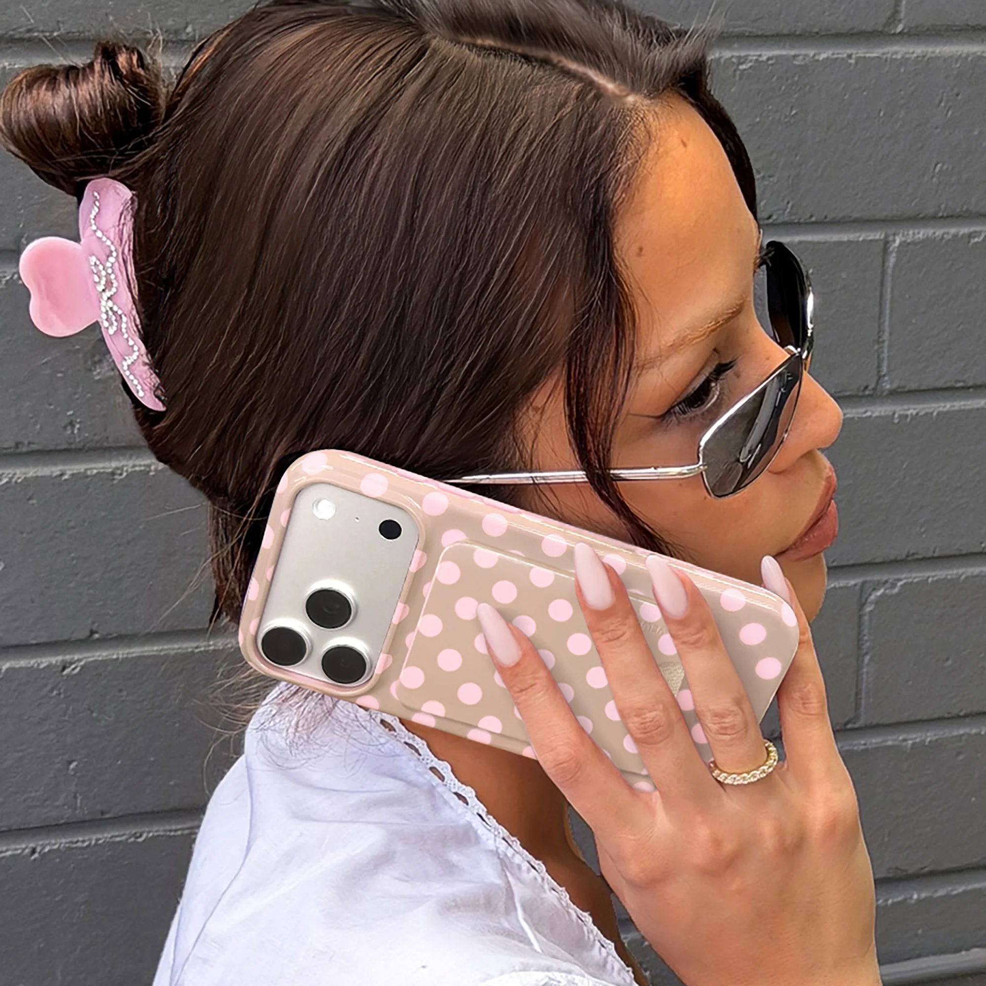 Brown Sugar Polka Dot MagSafe Wallet - Image 2