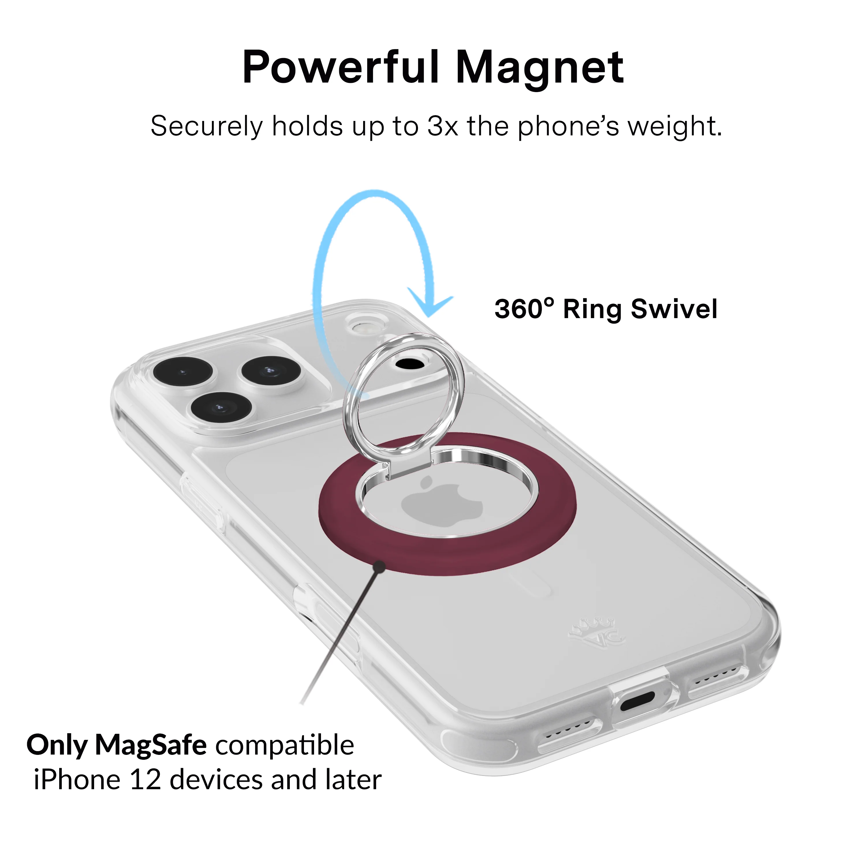 Burgundy 1990 MagSafe Grip Ring - Image 3