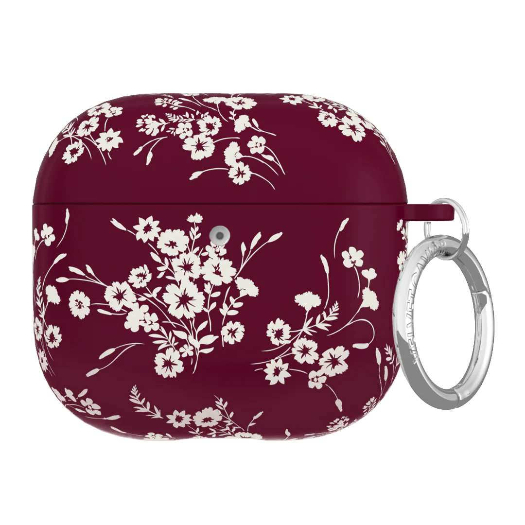 French Burgundy Floral AirPod Case - Image 17