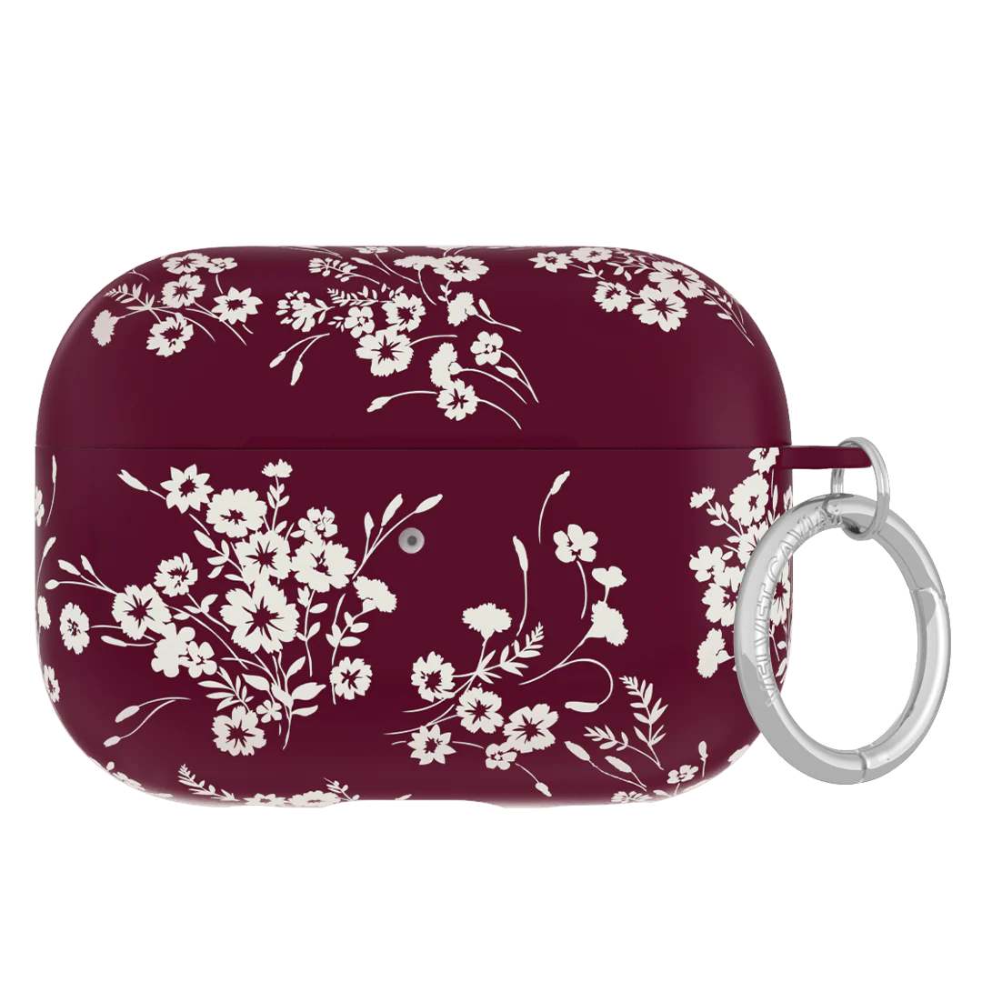 French Burgundy Floral AirPod Case - Image 6