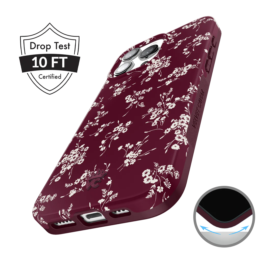 French Burgundy Floral iPhone Case - Image 11