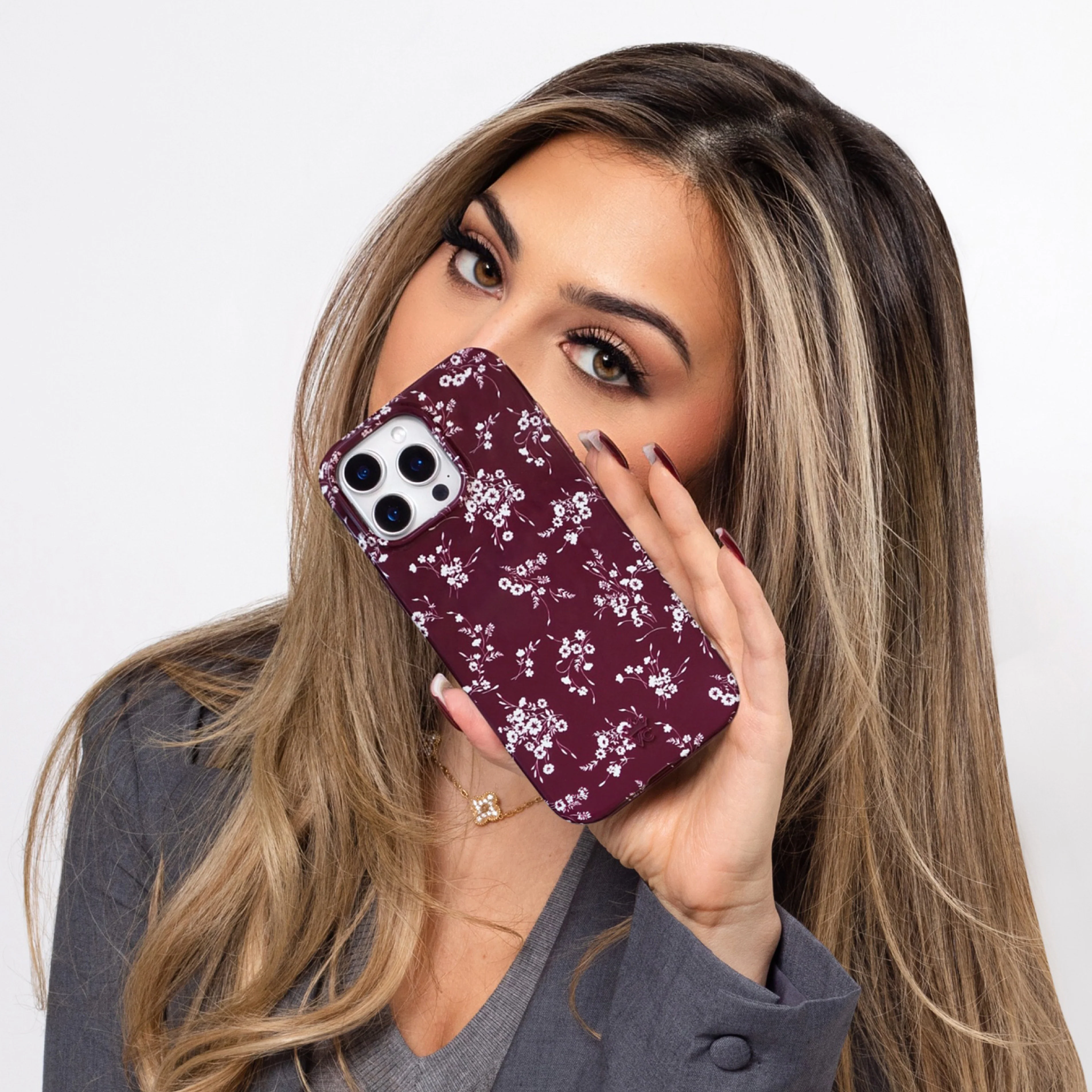 French Burgundy Floral iPhone Case - Image 14