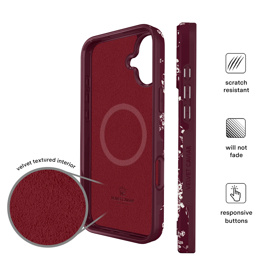 French Burgundy Floral iPhone Case - Image 24