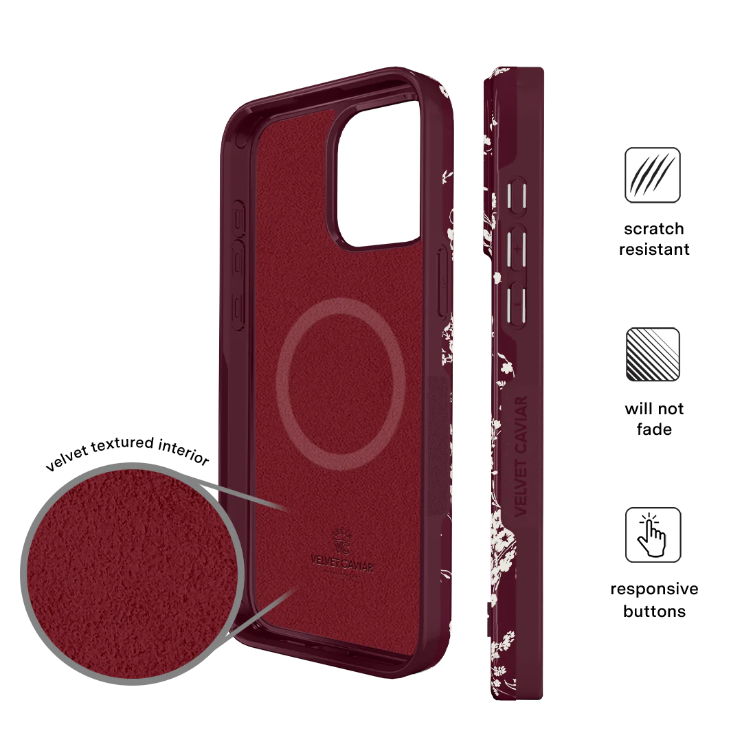 French Burgundy Floral iPhone Case - Image 30