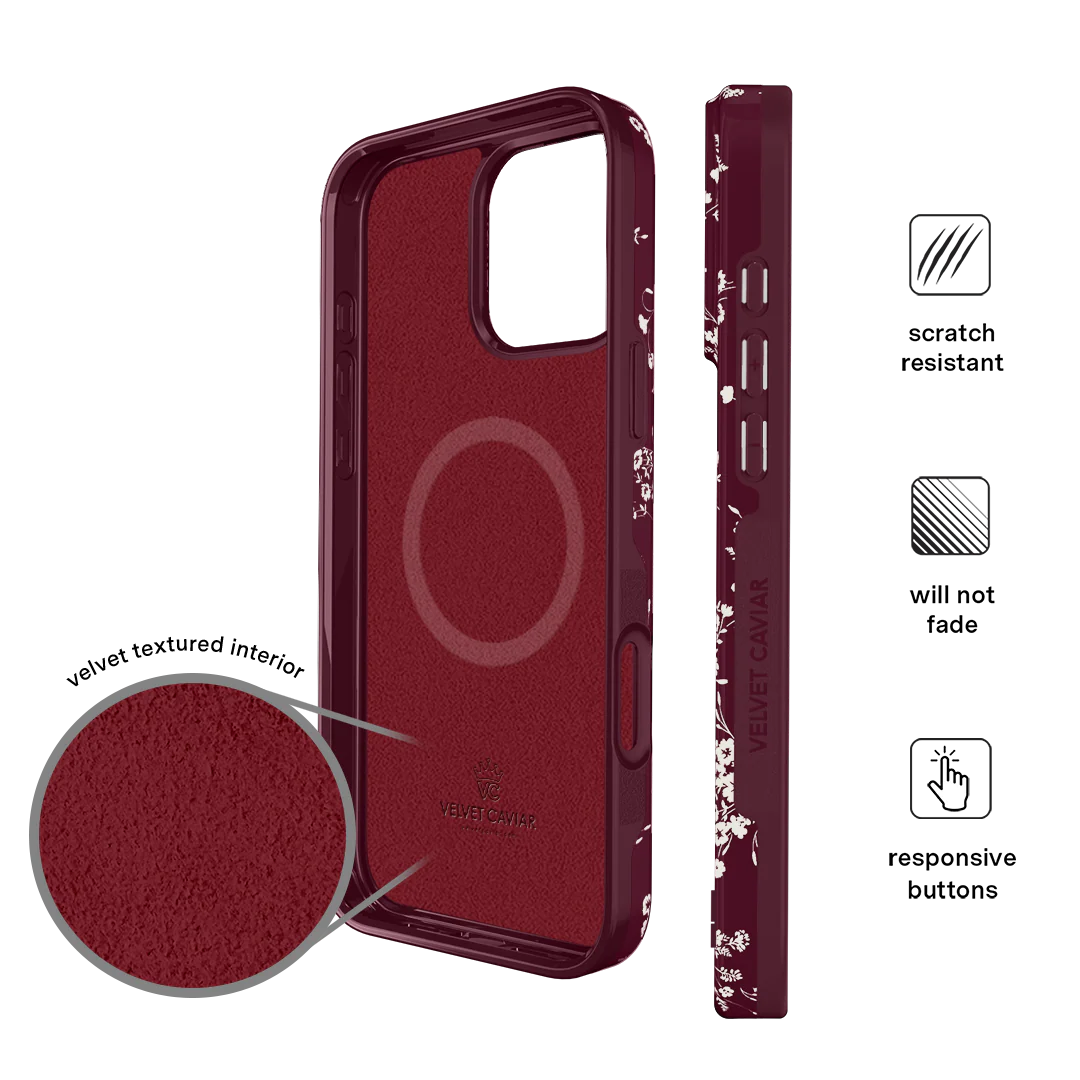 French Burgundy Floral iPhone Case - Image 6