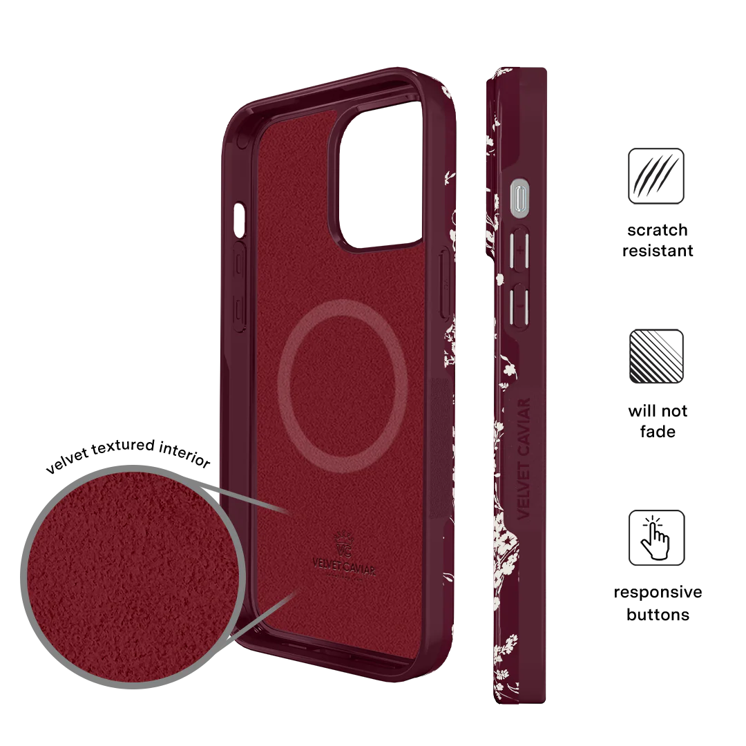 French Burgundy Floral iPhone Case - Image 60