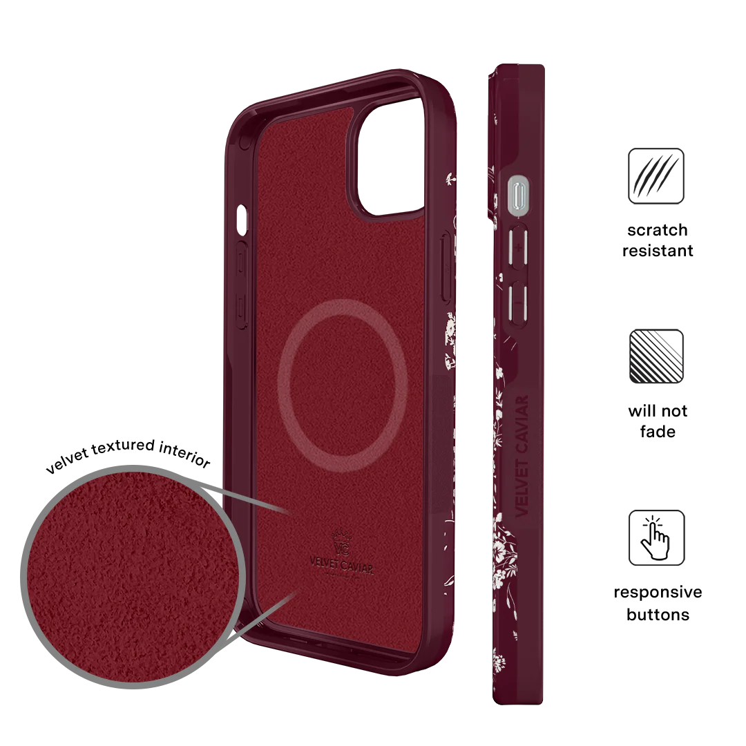 French Burgundy Floral iPhone Case - Image 72