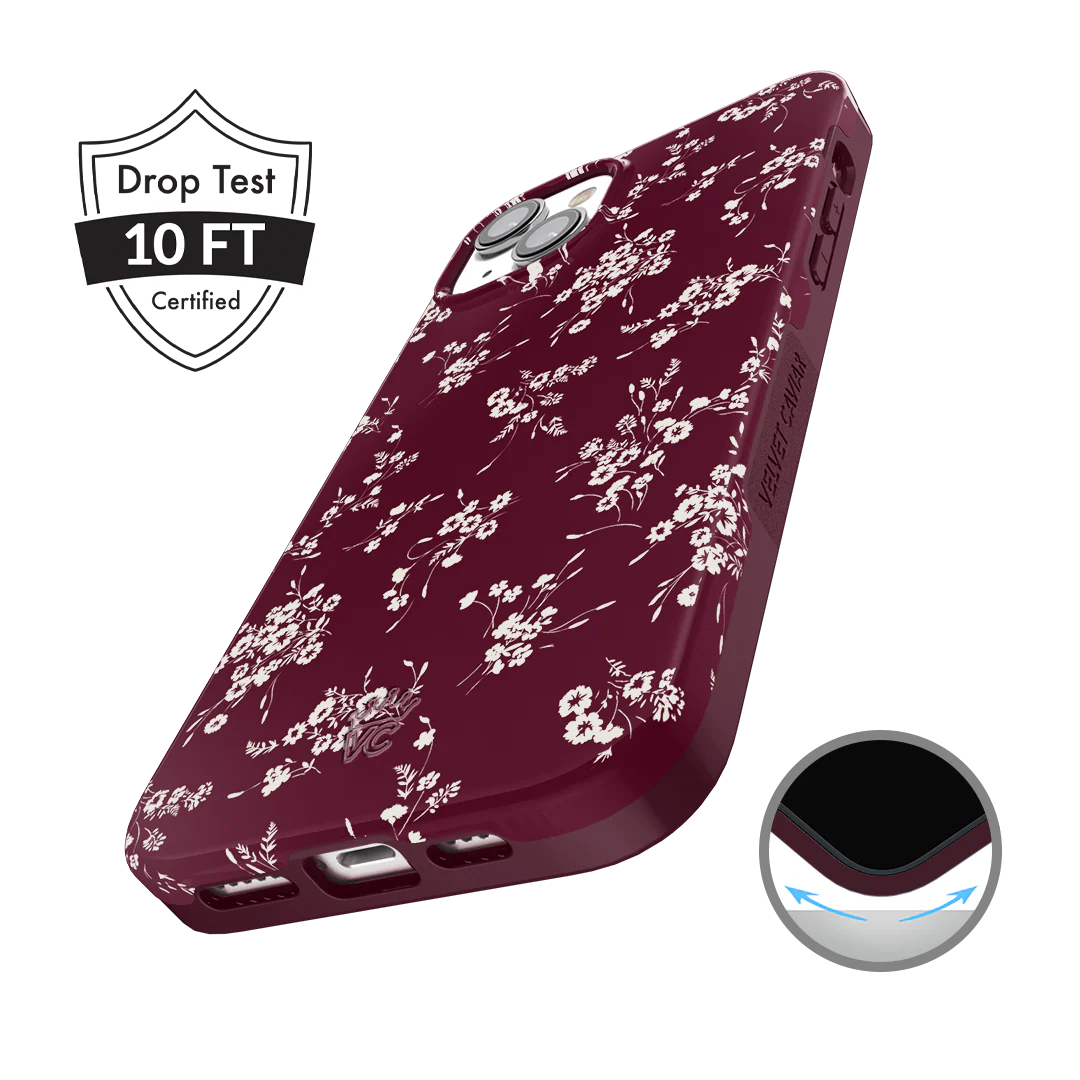 French Burgundy Floral iPhone Case - Image 89