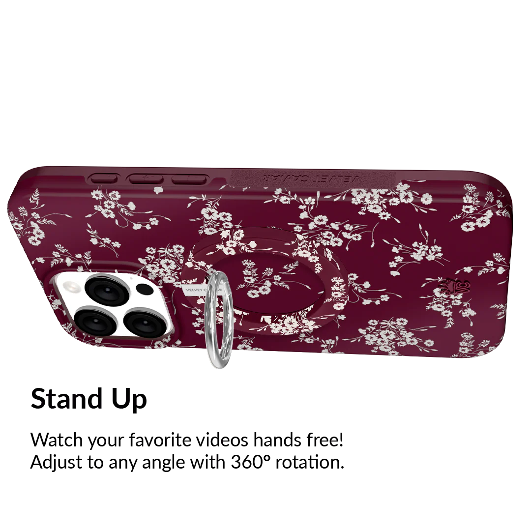 French Burgundy Floral MagSafe Grip Ring - Image 4