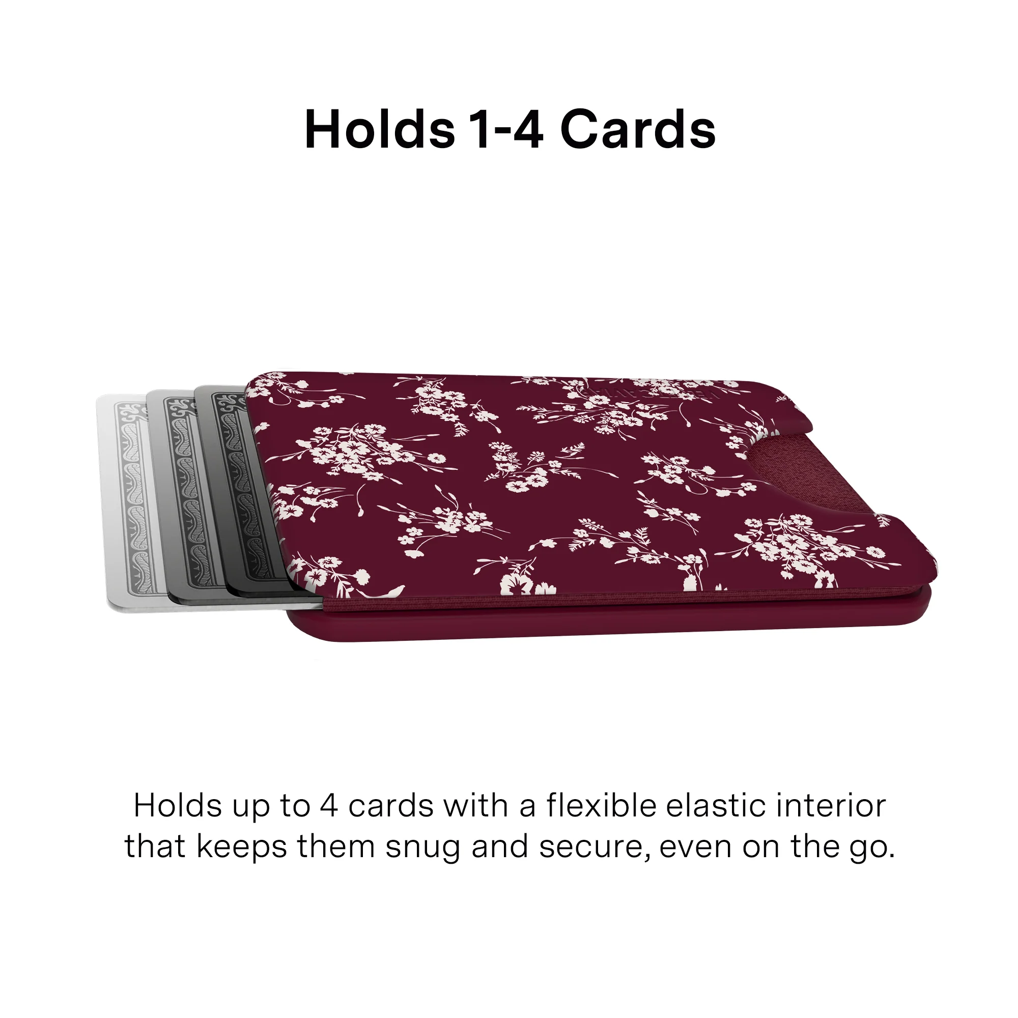 French Burgundy Floral MagSafe Wallet - Image 2