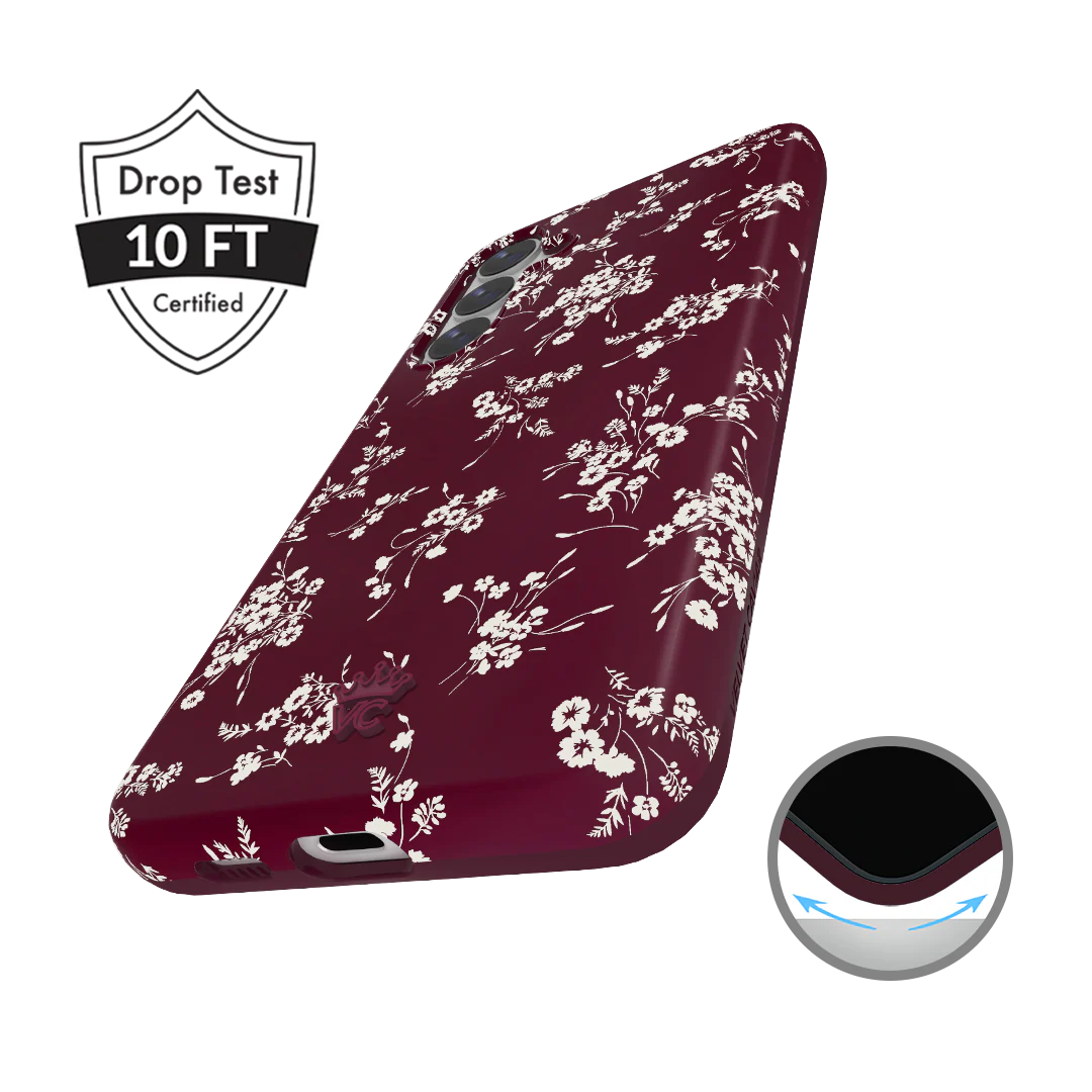 French Burgundy Floral Samsung Case - Image 11
