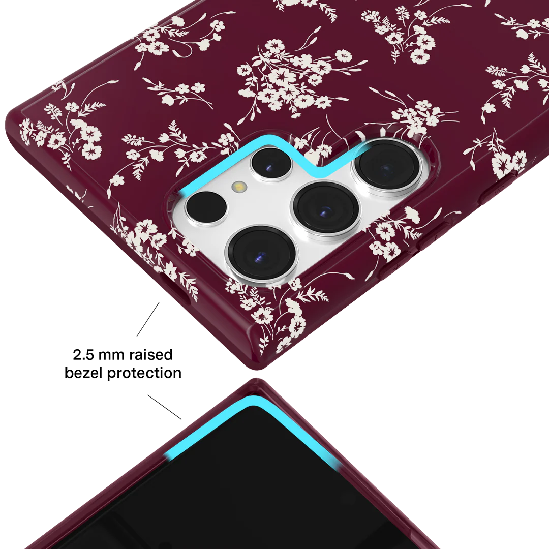 French Burgundy Floral Samsung Case - Image 15