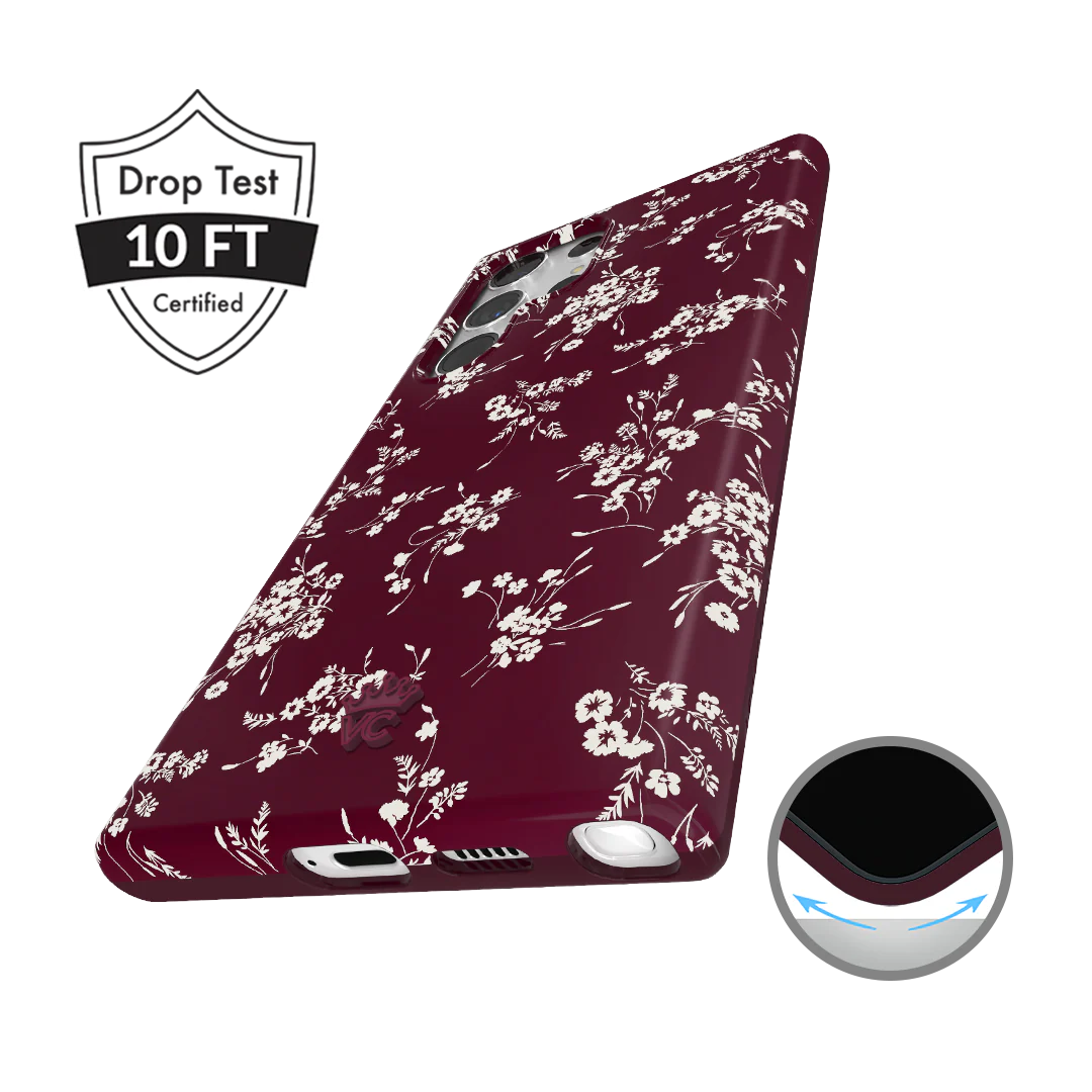 French Burgundy Floral Samsung Case - Image 17