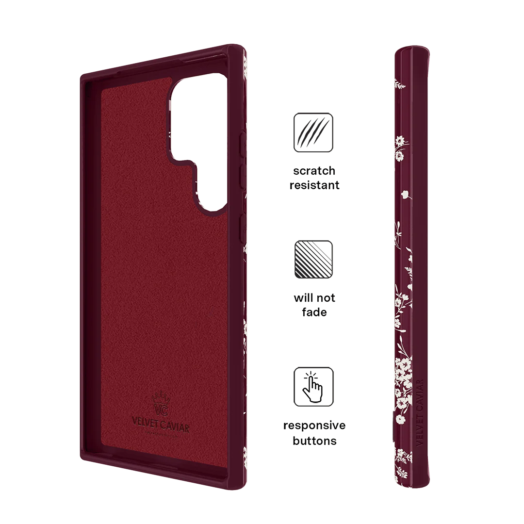 French Burgundy Floral Samsung Case - Image 19