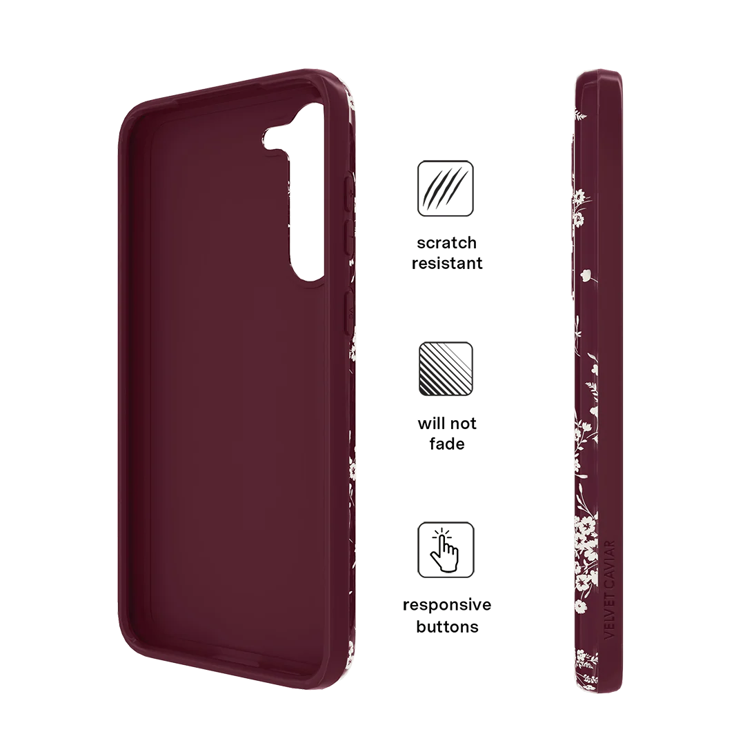 French Burgundy Floral Samsung Case - Image 31