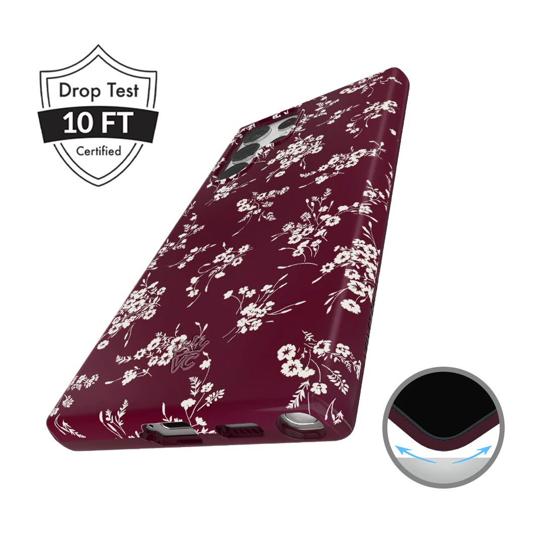 French Burgundy Floral Samsung Case - Image 36