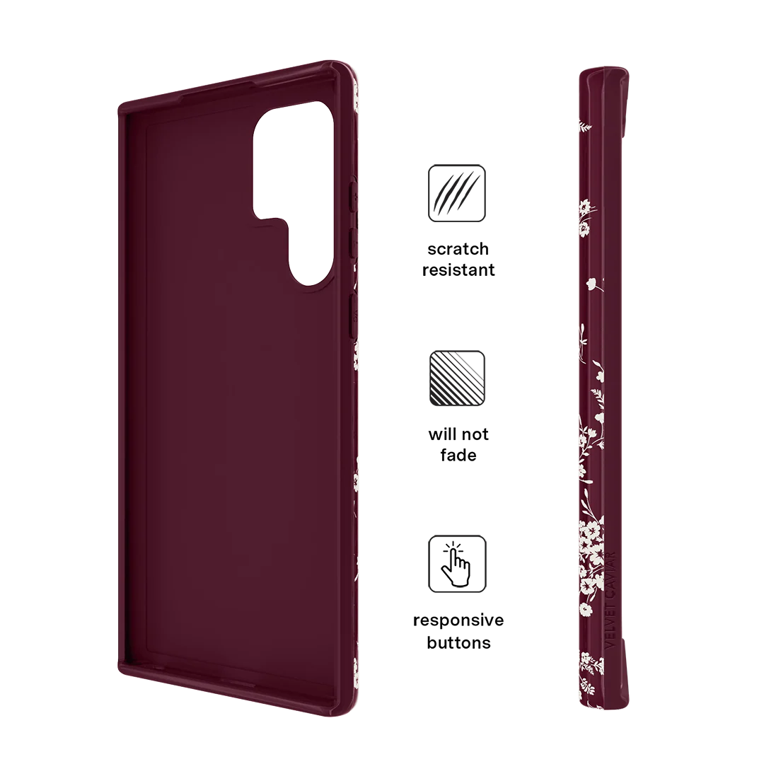 French Burgundy Floral Samsung Case - Image 37