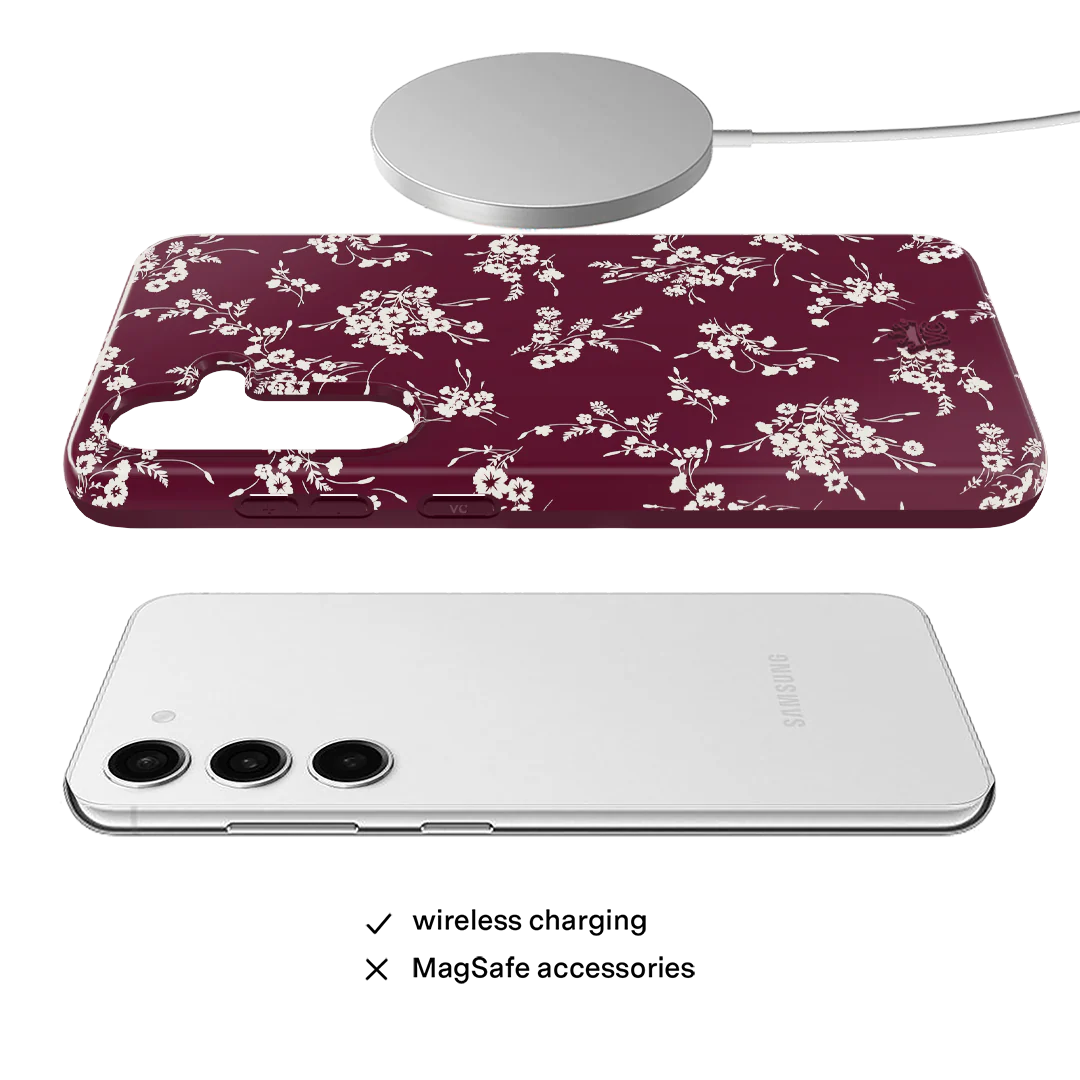 French Burgundy Floral Samsung Case - Image 4