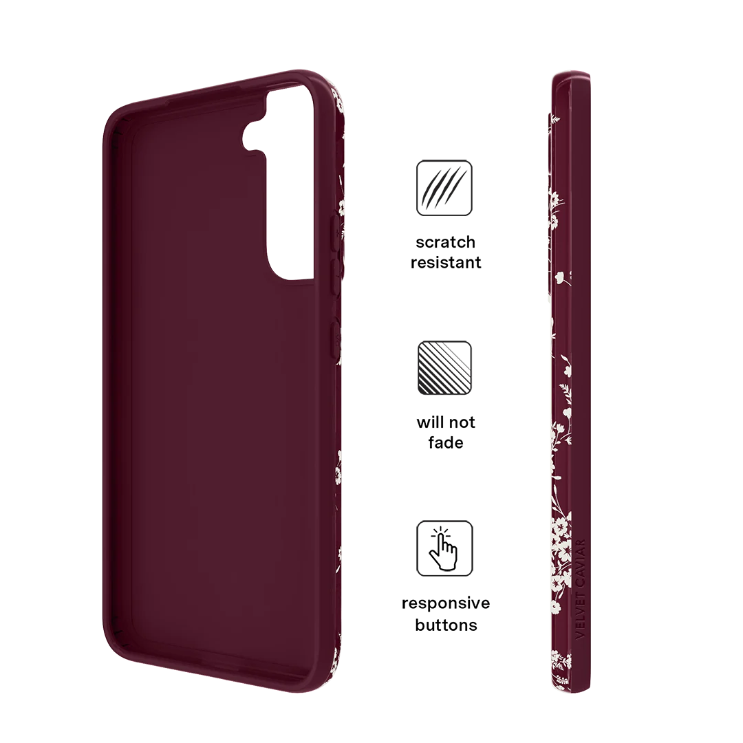 French Burgundy Floral Samsung Case - Image 44