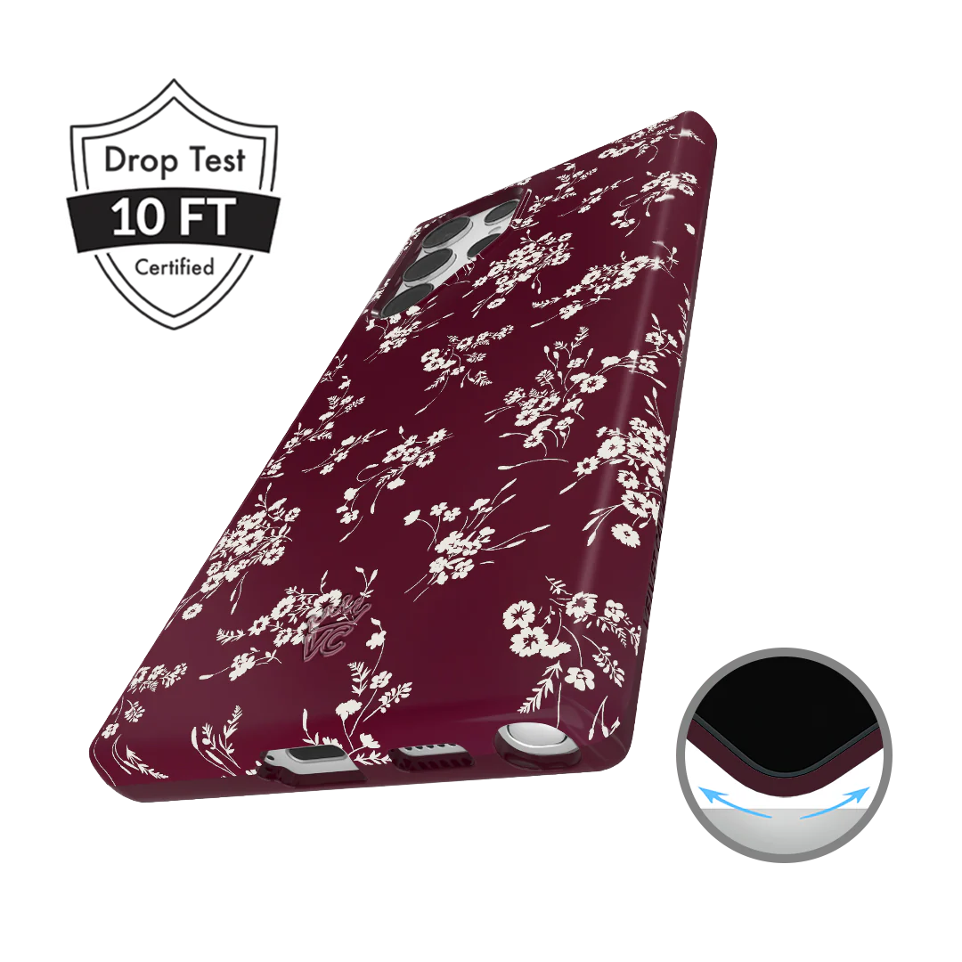 French Burgundy Floral Samsung Case - Image 52