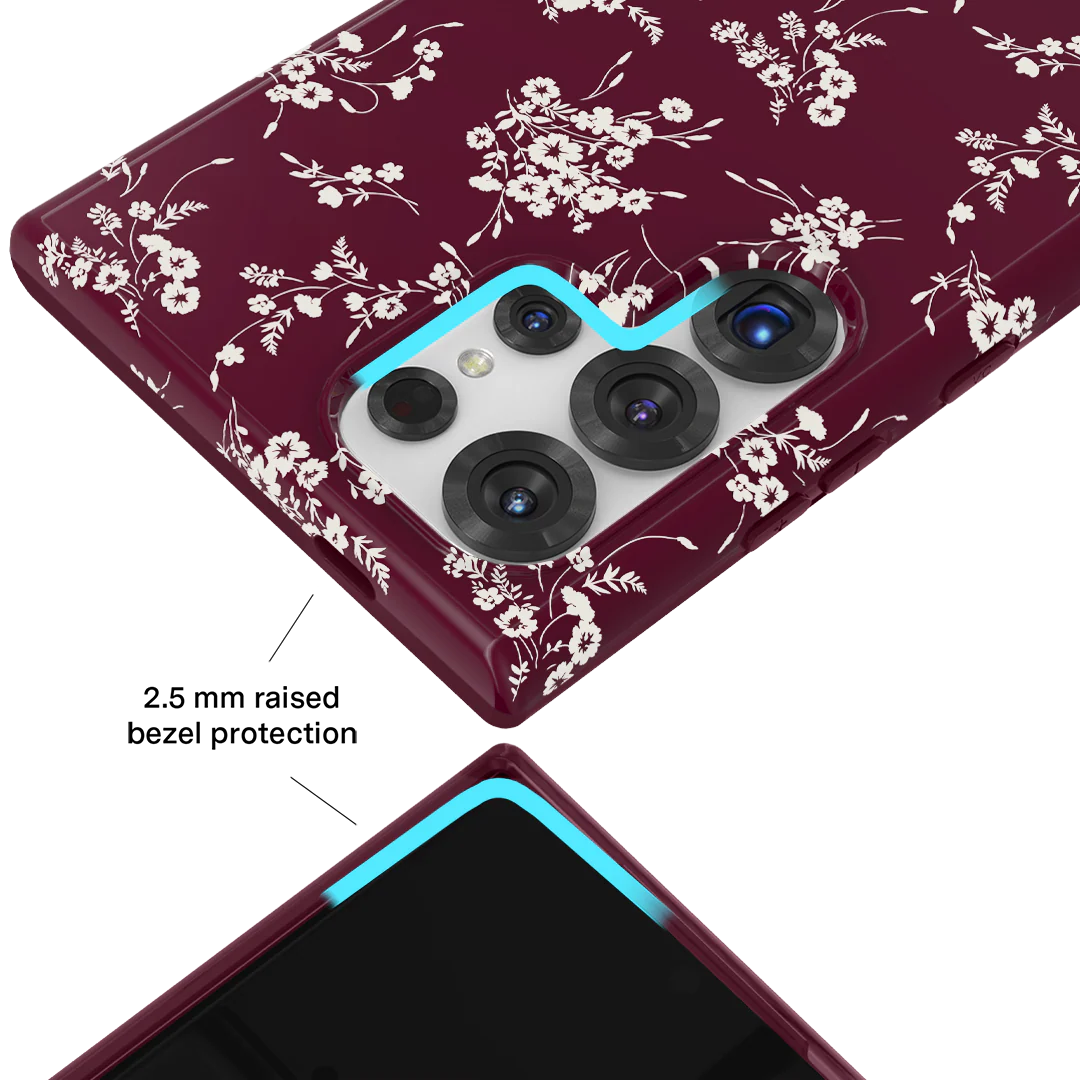 French Burgundy Floral Samsung Case - Image 57