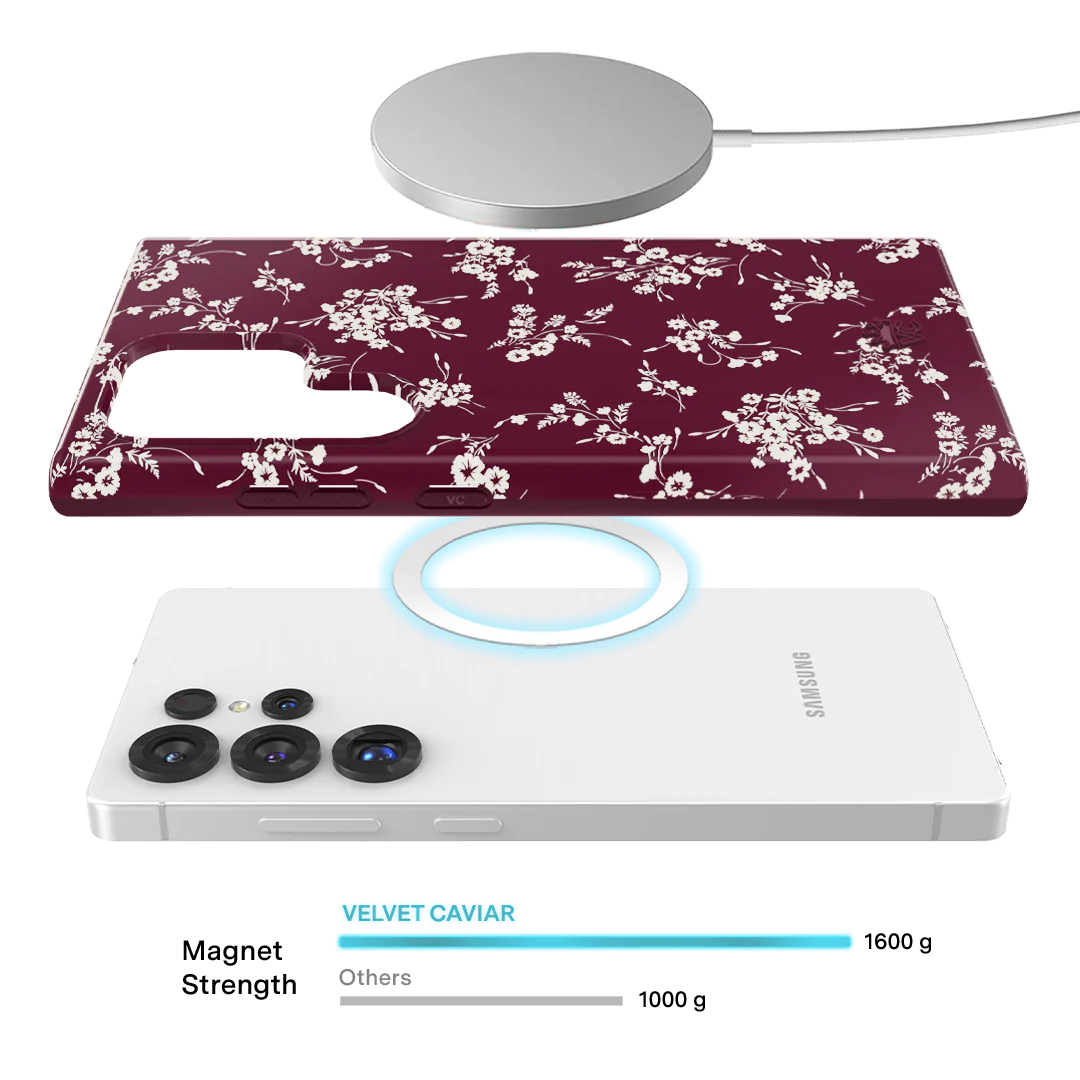 French Burgundy Floral Samsung Case - Image 58