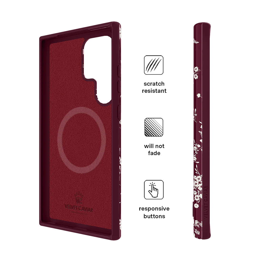 French Burgundy Floral Samsung Case - Image 59