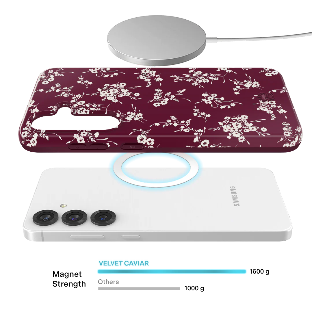 French Burgundy Floral Samsung Case - Image 68
