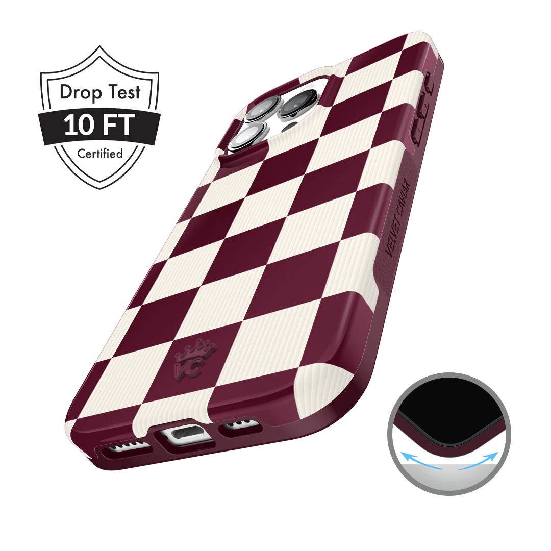 Burgundy Vibe Check iPhone Case - Image 11