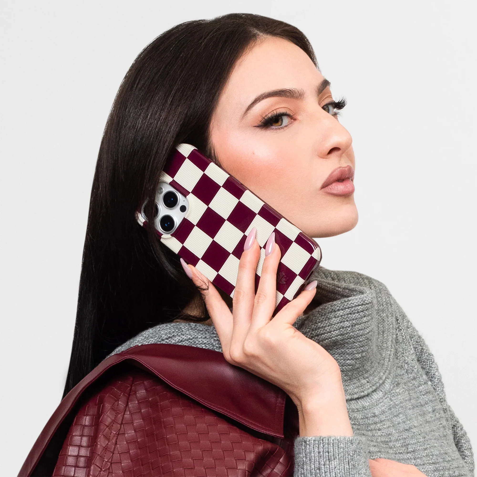 Burgundy Vibe Check iPhone Case - Image 38