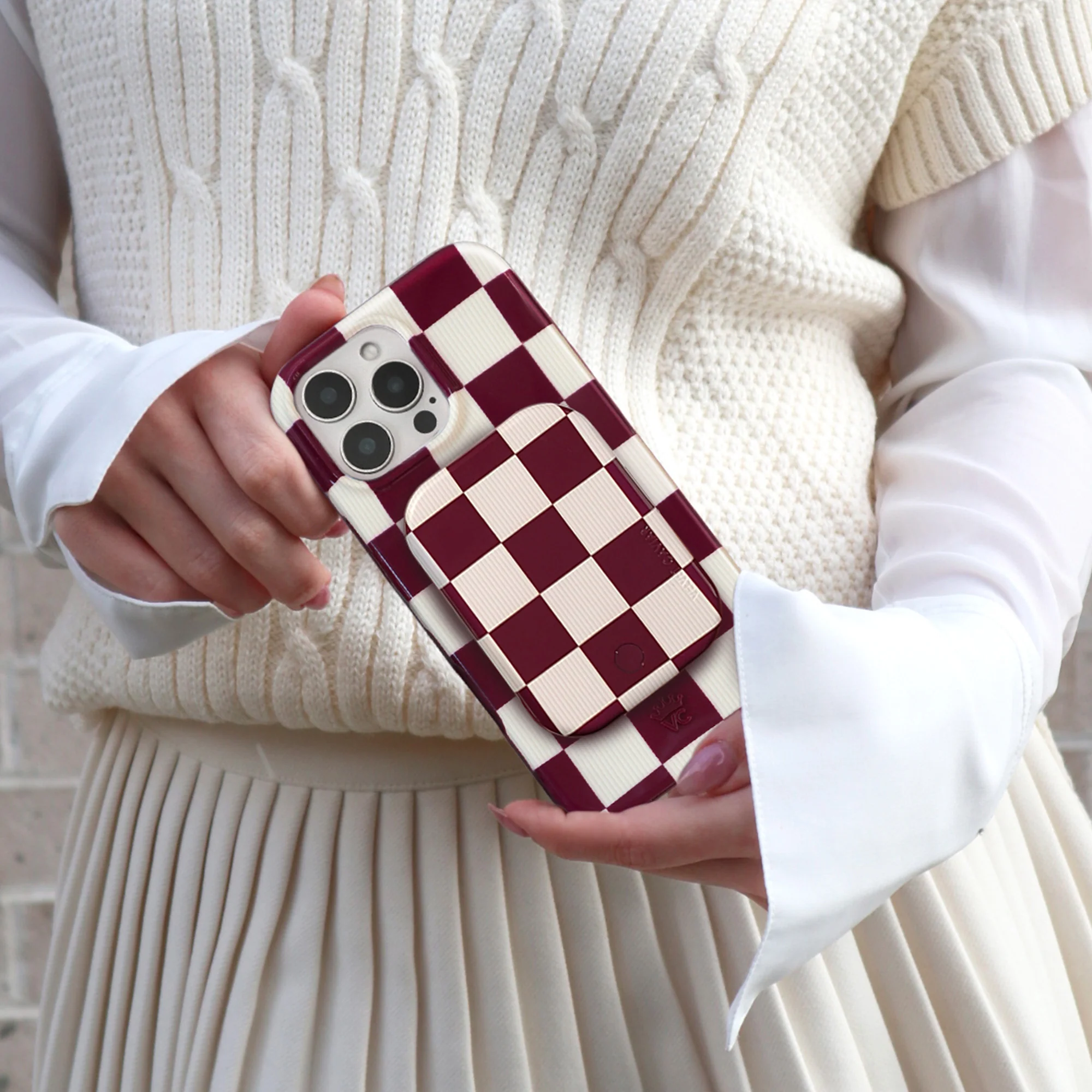 Burgundy Vibe Checker MagSafe Battery Power Pack - Image 2
