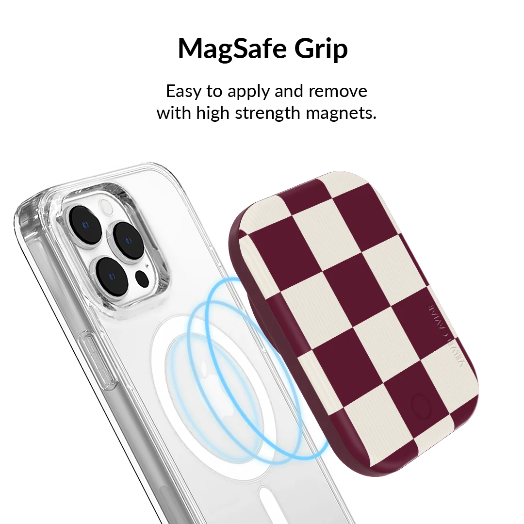 Burgundy Vibe Checker MagSafe Battery Power Pack - Image 4