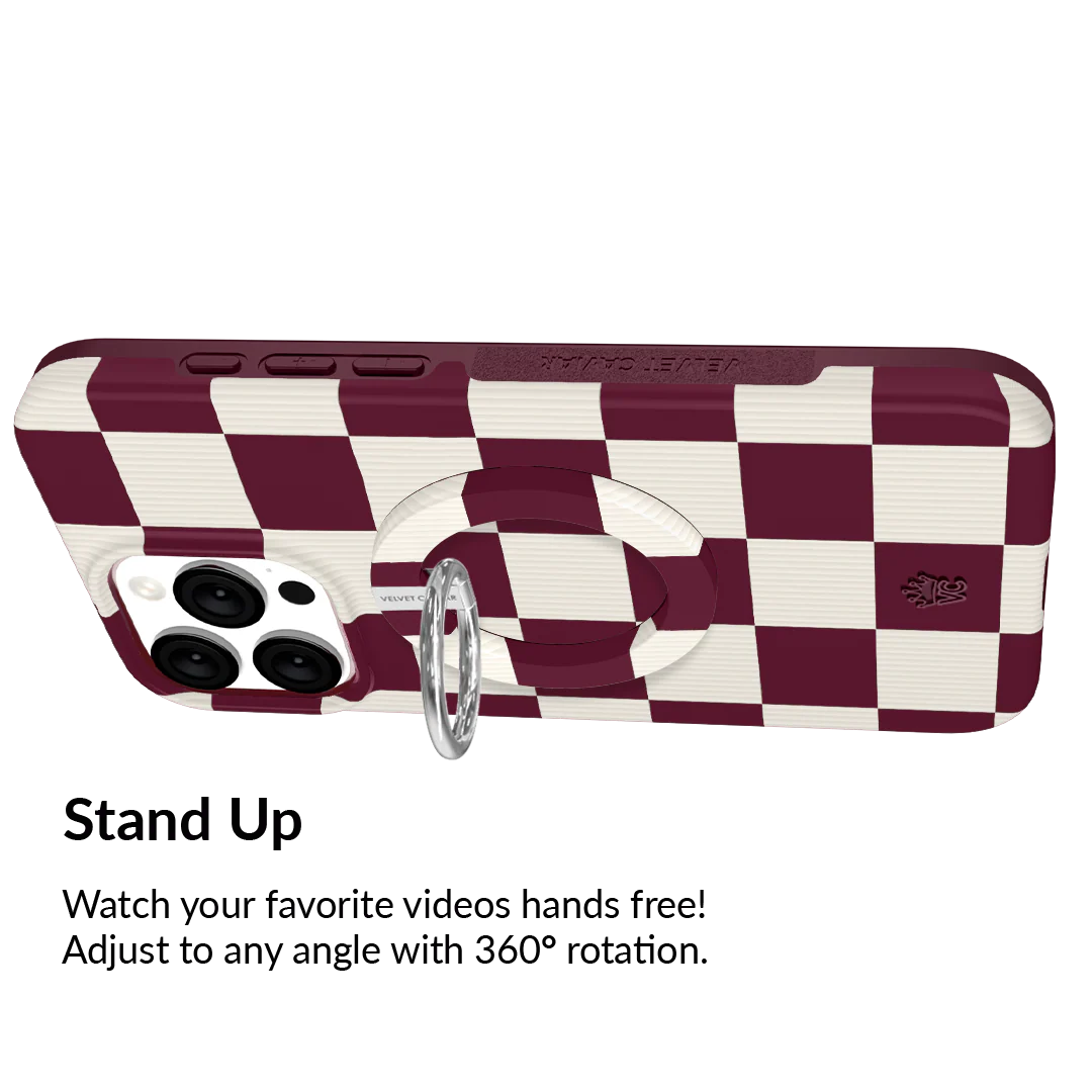 Burgundy Vibe Checker MagSafe Grip Ring - Image 4