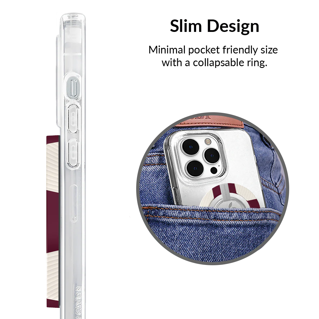 Burgundy Vibe Checker MagSafe Grip Ring - Image 5